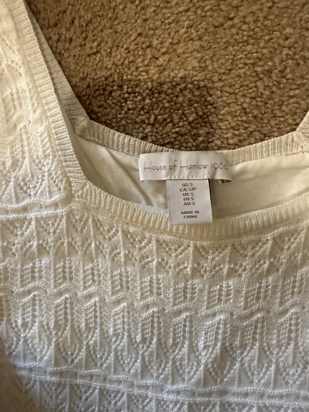 House of Harlow 1960 Cream Crochet set - Picture 3 of 9